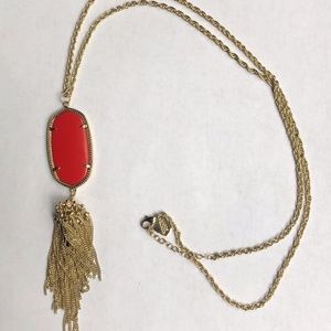 Kendra Scott Gold Rayne Necklace in Red